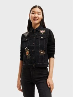 Desigual Γυναίκες Τζιν Μπουφάν Τζιν μπουφάν 22WWED48 Μαύρο Regular Fit