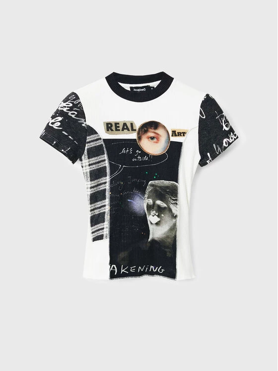 Desigual Γυναίκες T-shirts T-Shirt Real Artoholic 22WWTK25 Μπεζ Slim Fit 7 Desigual Γυναίκες T-shirts T-Shirt Real Artoholic 22WWTK25 Μπεζ Slim Fit - Image 5