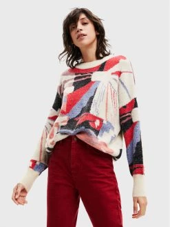 Desigual Γυναίκες Πουλόβερ Sun 22WWJF45 Μπεζ Oversize