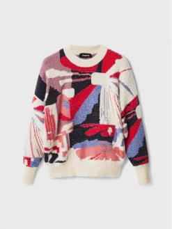 Desigual Γυναίκες Πουλόβερ Sun 22WWJF45 Μπεζ Oversize -Εξοδος Desigual Κατάστημα unnamed file 940