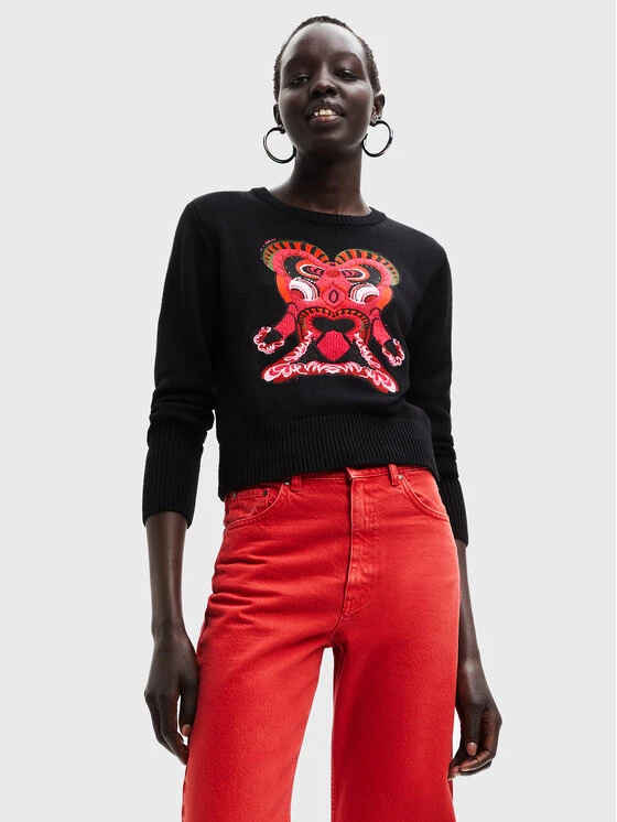 Desigual Γυναίκες Πουλόβερ Moon 22WWJFA8 Μαύρο Regular Fit 3 Desigual Γυναίκες Πουλόβερ Moon 22WWJFA8 Μαύρο Regular Fit