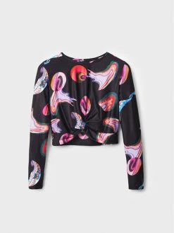 Desigual Γυναίκες Μπλουζάκια Μπλουζάκι MONSIEUR CHRISTIAN LACROIX Smile 22WWTK76 Μαύρο Slim Fit -Εξοδος Desigual Κατάστημα unnamed file 960