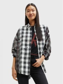 Desigual Γυναίκες Casual Πουκάμισα Πουκάμισο Kate 22WWCW14 Γκρι Oversize