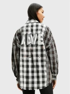 Desigual Γυναίκες Casual Πουκάμισα Πουκάμισο Kate 22WWCW14 Γκρι Oversize -Εξοδος Desigual Κατάστημα unnamed file 973