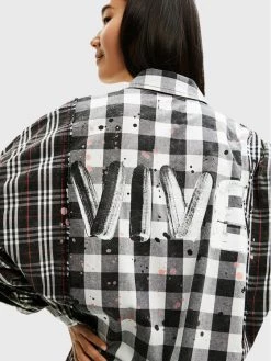 Desigual Γυναίκες Casual Πουκάμισα Πουκάμισο Kate 22WWCW14 Γκρι Oversize -Εξοδος Desigual Κατάστημα unnamed file 974