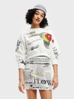 Desigual Γυναίκες Μπλούζες Μπλούζα World Defender 22WWSK54 Λευκό Loose Fit